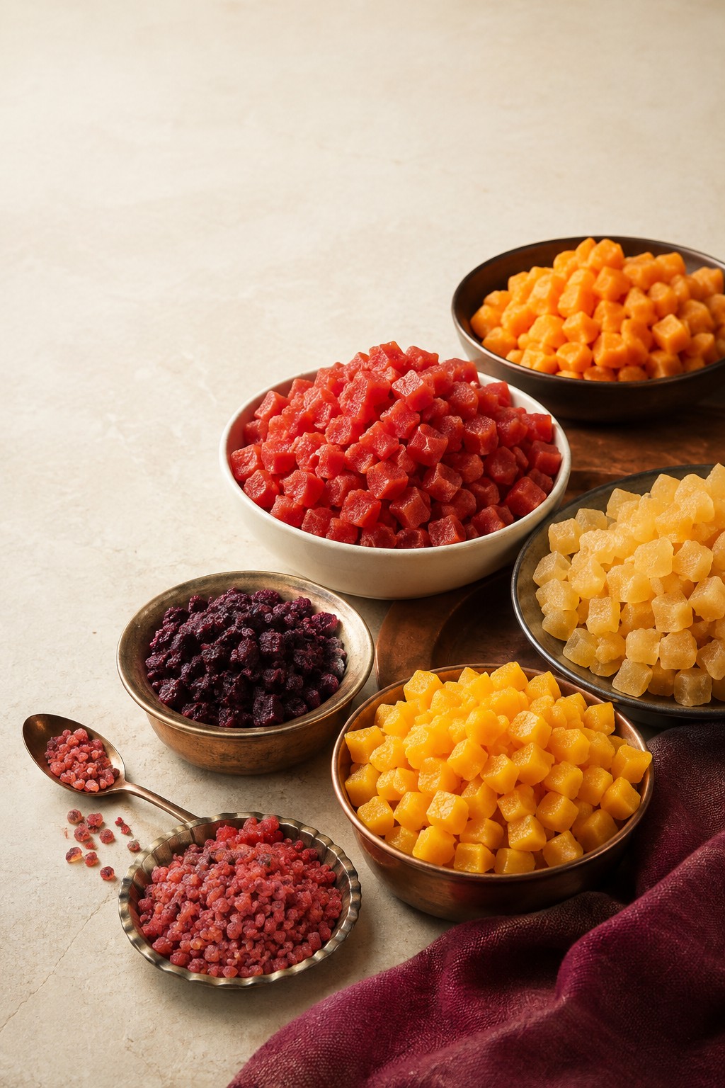 Fruit purée pieces
